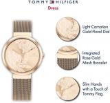 Tommy Hilfiger Women's Quartz Watch with Carnation Gold Steel Strap, 15 (Model: 1782471)