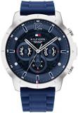 Tommy Hilfiger Men's Stainless Steel Case and Silicone Strap Watch, Color: Blue ...