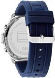 Tommy Hilfiger Men's Stainless Steel Case and Silicone Strap Watch, Color: Blue (Model: 1710489)