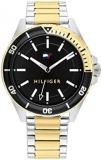 Tommy Hilfiger Men's Two Tone Stainless Steel & Multicolor Aluminum Case and Link Bracelet Watch, Color: Two Tone (Model: 1792013)