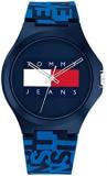 Tommy Hilfiger Unisex Quartz Plastic Case and Silicone Strap Watch, Color: Navy ...