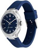 Tommy Hilfiger Women's Quartz Stainless Steel and Silicone Strap Watch, Color: Navy (Model: 1782472)