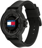 Tommy Hilfiger 1792032 Men's Plastic & Aluminum Case and Silicone Strap Watch Color: Black