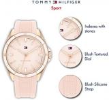 Tommy Hilfiger Women's Carnation Gold Quartz Watch with Silicone Strap, Blush, 19 (Model: 1782479)
