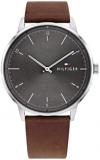 Tommy Hilfiger Men's Stainless Steel Quartz Watch with Leather Strap, Brown, 21 ...