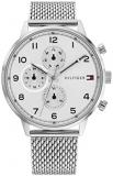 Tommy Hilfiger Men's Multifunction Stainless Steel and Mesh Bracelet Watch, Color: White (Model: 1791988)