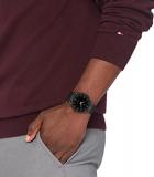 Tommy Hilfiger Men's Quartz Stainless Steel and Mesh Bracelet Watch with Hyper Slim Case, Color: Black (Model: 1710470)