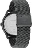 Tommy Hilfiger Men's Quartz Stainless Steel and Mesh Bracelet Watch with Hyper Slim Case, Color: Black (Model: 1710470)
