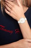 Tommy Hilfiger Women's Quartz Stainless Steel Case and Leather Strap Watch, Color: White (Model: 1782582)