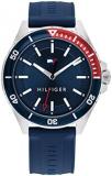 Tommy Hilfiger Men's Stainless Steel & Multicolor Aluminum Case and Silicone Strap Watch, Color: Blue (Model: 1792009)
