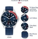 Tommy Hilfiger Men's Stainless Steel & Multicolor Aluminum Case and Silicone Strap Watch, Color: Blue (Model: 1792009)