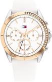 Tommy Hilfiger Women's Quartz Multifunction Stainless Steel and Silicone Strap W...