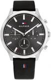 Tommy Hilfiger 1710495 Men's Stainless Steel Case and Leather Strap Watch Color:...