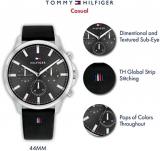 Tommy Hilfiger 1710495 Men's Stainless Steel Case and Leather Strap Watch Color: Black