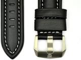 Luminox Genuine F-22 Raptor 9241 24mm Black Leather watch Band W/Silver Stitches