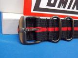 Luminox Watch Band.Regimental Stripe. Black Red White 23mm w/Gun Metal Hardware