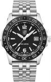 Luminox Men's Black Dial Silver Stainless Steel Band Sea Pacific Diver Ripple Di...