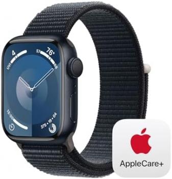 Apple Watch Series 9 GPS 41mm Midnight Aluminum Case with Midnight Sport Loop with AppleCare+ (2 Years)