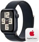 Apple Watch SE GPS 40mm Midnight Aluminum Case with Midnight Sport Loop with App...