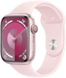 Apple Watch Series 9 [GPS + Cellular 45mm] Smartwatch with Pink Aluminum Case with Pink Sport Band S/M. Fitness Tracker, Blood Oxygen & ECG Apps, Always-On Retina Display