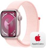 Apple Watch Series 9 GPS 41mm Pink Aluminum Case with Light Pink Sport Loop with...