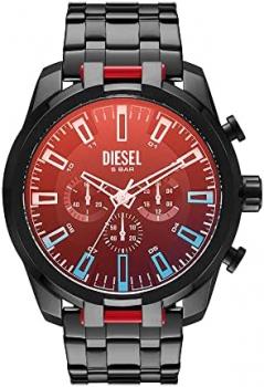 Diesel Men's Split Chronograph Watch, Stainless Steel Watch with Stainless Steel Bracelet, Case Size 51mm