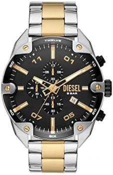 Diesel Spiked Men's Watch, Chronograph Watch with Stainless Steel Bracelet or Genuine Leather Band