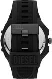 Diesel Men's 51mm Framed Quartz Lightweight Nylon and Silicone Three-Hand Watch, Color: Black Iridescent (Model: DZ1986)