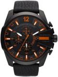 Diesel Only The Brave Chronograph Black Orange Leather Male Watchs Watch DZ4291