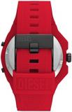Diesel Men's 51mm Framed Quartz Lightweight Nylon and Silicone Three-Hand Watch, Color: Red (Model: DZ1989)