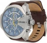 Diesel Men's DZ4281 Mega Chief Stainless Steel Brown Leather Watch