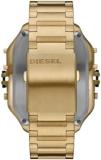 Diesel Men's 51mm Clasher Multi-Movement Stainless Steel Analog-Digital Watch, Color: Gold (Model: DZ7454)