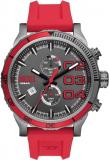 Diesel DZ4613 Gray Chronograph Dial Red Silicone Double Down 2.0 Men's Watch