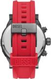 Diesel DZ4613 Gray Chronograph Dial Red Silicone Double Down 2.0 Men's Watch