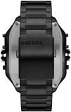 Diesel Men's 51mm Clasher Multi-Movement Stainless Steel Analog-Digital Watch, Color: Black (Model: DZ7455)