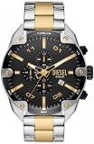 Diesel Spiked Men's Watch, Chronograph Watch with Stainless Steel Bracelet or Ge...