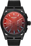 Diesel Men's Rasp Chrono Stainless Steel Watch with Leather Strap