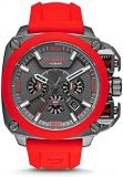 Diesel Men's 'BAMF' Quartz Stainless Steel and Silicone Casual Watch, Color:Red (Model: DZ7368)