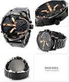 Diesel Men's 57mm Mr. Daddy 2.0 Quartz Stainless Steel Chronograph Watch, Color: Black (Model: DZ7312)