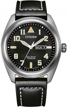 Citizen Men's Analogue Eco-Drive Watch with Leather Strap BM8560-29E, Black, Modern
