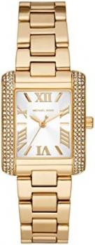 Michael Kors Emery Women's Watch, Rectangular Stainless Steel Watch for Women with Steel or Leather Band