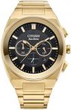 Citizen Eco-Drive Axiom SC Black Dial Yellow Gold-Tone Watch 43mm - CA4582-54E