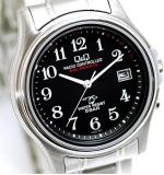Citizen Q&Q HG00-801 Wristwatch, Solar Radio, Solar Powered, Black