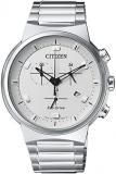 Citizen AT2400-81A Eco-Drive Chronograph Quartz Watch, Sapphire Glass, Men's, Silver, Bracelet Type