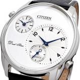 Citizen CITIZEN AO3030-24A Watch, Quartz Metallic White, Black [Men's], black leather