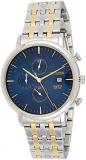 Citizen Stainless Steel Watch, Round Blue Dial Men's, Two Tone (Silver/Gold) Case and Band with Chronograph and Date Display, AN3614-54L