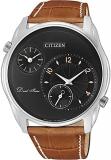 Citizen AO 3030 08E Men's Watch, Quartz Watch, Black, Brown, Overseas Model, Braun