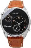 Citizen AO 3030 08E Men's Watch, Quartz Watch, Black, Brown, Overseas Model, Braun