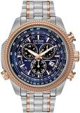 Citizen Men's Eco-Drive Chronograph Two-Tone Stainless Steel Bracelet Black Dial Analog Watch