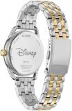 Citizen Ladies Eco-Drive Disney Minnie Empowered Two Tone Stainless Steel Watch with Crystal Accents, White Dial,3 Hand (Model: FE6084-70W)